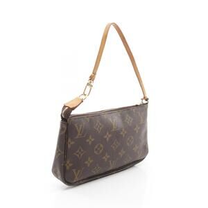 Louis Vuitton Pochette Accessoires Monogram Handbag Leather Brown
